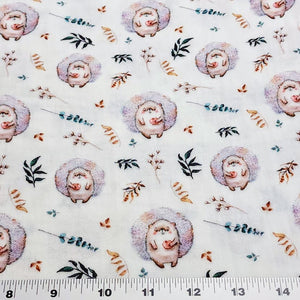 Cotton Double Gauze Muslin Fabric. Cute Hedgehog or Construction Trucks. Soft Fabric and Nice Quality European Fabric. Sold by the 1/2 yard.