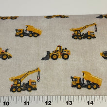 Load image into Gallery viewer, Cotton Double Gauze Muslin Fabric. Cute Hedgehog or Construction Trucks. Soft Fabric and Nice Quality European Fabric. Sold by the 1/2 yard.
