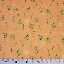 Load image into Gallery viewer, 100% Cotton Double Gauze Muslin Fabric with Dainty Floral prints on Peach Gauze. Nice Quality soft European Fabric. Sold by the 1/2 yard.
