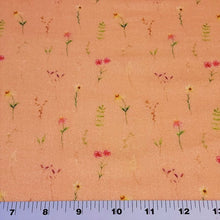 Load image into Gallery viewer, 100% Cotton Double Gauze Muslin Fabric with Dainty Floral prints on Peach Gauze. Nice Quality soft European Fabric. Sold by the 1/2 yard.
