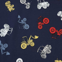 Load image into Gallery viewer, Farm Tractor Cotton Spandex Knit Fabric - European Quality - 4 Way Stretch - Perfect for Apparel -Sold by the 1/2 yard
