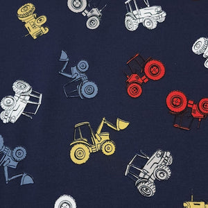 Farm Tractor Cotton Spandex Knit Fabric - European Quality - 4 Way Stretch - Perfect for Apparel -Sold by the 1/2 yard