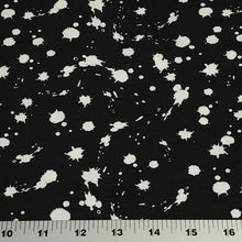 Load image into Gallery viewer, Cotton Knit Fabric With Black and White Paint Splatter, Ideal for Children&#39;s Apparel, European Quality, 4 Way Stretch - Sold by the 1/2 yard
