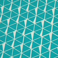 Load image into Gallery viewer, Cotton Knit Fabric Geometric Triangle, Black or Teal Triangle Fabric, Apparel Fabric, European Quality, 4 Way Stretch - Sold by the 1/2 yard
