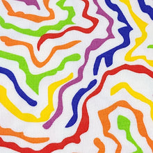 Load image into Gallery viewer, Cotton Knit Jersey Fabric, Groovy Rainbow  Print , Ideal for Children&#39;s Apparel, European Quality, 4 Way Stretch - Sold by the 1/2 yard
