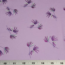 Load image into Gallery viewer, Cotton Knit Jersey Purple Lavender Flower with a Foil Glitter Floral Print - European Quality, 4 Way Stretch - Sold by the 1/2 Yard
