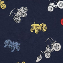 Load image into Gallery viewer, Farm Tractor Cotton Spandex Knit Fabric - European Quality - 4 Way Stretch - Perfect for Apparel -Sold by the 1/2 yard
