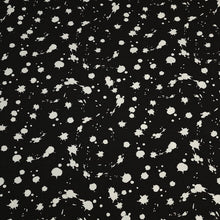 Load image into Gallery viewer, Cotton Knit Fabric With Black and White Paint Splatter, Ideal for Children&#39;s Apparel, European Quality, 4 Way Stretch - Sold by the 1/2 yard
