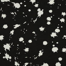 Load image into Gallery viewer, Cotton Knit Fabric With Black and White Paint Splatter, Ideal for Children&#39;s Apparel, European Quality, 4 Way Stretch - Sold by the 1/2 yard
