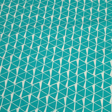 Load image into Gallery viewer, Cotton Knit Fabric Geometric Triangle, Black or Teal Triangle Fabric, Apparel Fabric, European Quality, 4 Way Stretch - Sold by the 1/2 yard
