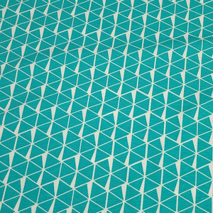 Cotton Knit Fabric Geometric Triangle, Black or Teal Triangle Fabric, Apparel Fabric, European Quality, 4 Way Stretch - Sold by the 1/2 yard