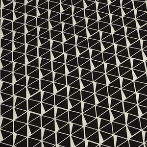 Cotton Knit Fabric Geometric Triangle, Black or Teal Triangle Fabric, Apparel Fabric, European Quality, 4 Way Stretch - Sold by the 1/2 yard