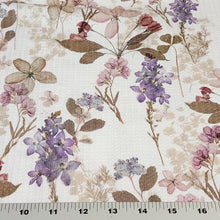 Load image into Gallery viewer, Cotton Waffle Knit Fabric, Pressed Flower Look Waffle Print, European Quality, Soft Breathable Fabric,  4 Way Stretch, Sold by the 1/2 yard
