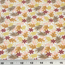 Load image into Gallery viewer, Organic Cotton Jersey Knit Berry and Beige Floral. European Quality Knit Fabric. Quality Soft Fabric, 4-way Stretch. Sold by the 1/2 yard.
