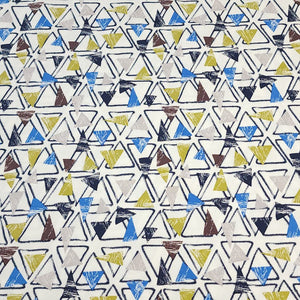 Jersey Knit Fabric Geometric Triangle Design. Cotton Spandex European Knit, Nice Quality Soft Fabric, 4-way Stretch. Sold by the 1/2 yard.