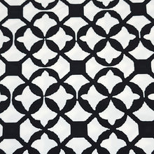 Load image into Gallery viewer, SWIM Fabric: Nylon Spandex Knit, Swimwear Fabric, Stylish Black and White Print. Very Nice For Swimsuit and Activewear. Sold by the 1/2 yard
