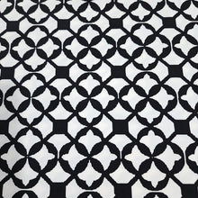 Load image into Gallery viewer, SWIM Fabric: Nylon Spandex Knit, Swimwear Fabric, Stylish Black and White Print. Very Nice For Swimsuit and Activewear. Sold by the 1/2 yard
