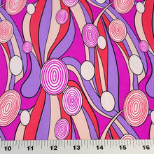 Load image into Gallery viewer, Swim Fabric Fun Colorful Swirl Print Swimsuit Fabric - Quality Nylon Spandex for Swimwear - 4 Way Stretch Fabric - Sold by the 1/2 Yard
