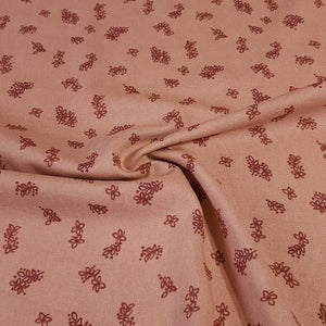 Linen Rayon Blend Fabric, Pretty Dainty Floral on Blue or Dusty Peach. Nice Breathable Fabric. No Stretch Woven, Sold by the 1/2 yard