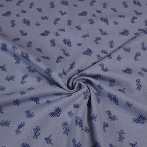 Linen Rayon Blend Fabric, Pretty Dainty Floral on Blue or Dusty Peach. Nice Breathable Fabric. No Stretch Woven, Sold by the 1/2 yard