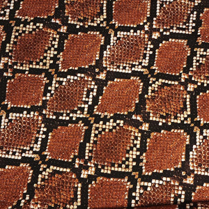 SWIM Fabric: Snakeskin Brown Black Print Nylon Spandex Fabric, Swimwear Fabric. Very Nice For Swimsuit and Activewear. Sold by the 1/2 yard