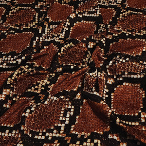 SWIM Fabric: Snakeskin Brown Black Print Nylon Spandex Fabric, Swimwear Fabric. Very Nice For Swimsuit and Activewear. Sold by the 1/2 yard