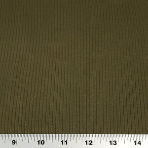 Ribbed Knit Fabric: Army Green Rib Knit Fabric Cotton Blend 4x2 Rib Knit Fabric. Soft and Fun, 4-Way Stretch, Sold by the 1/2 yard