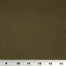 Load image into Gallery viewer, Ribbed Knit Fabric: Army Green Rib Knit Fabric Cotton Blend 4x2 Rib Knit Fabric. Soft and Fun, 4-Way Stretch, Sold by the 1/2 yard
