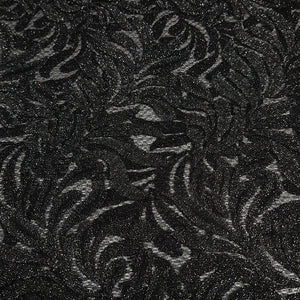 Beautiful Black Glittery Lace leaves on Gray Fishnet Lace, Unique and Trendy Lace, Ideal for Apparel and Home Decor. Sold by the 1/2 yard.