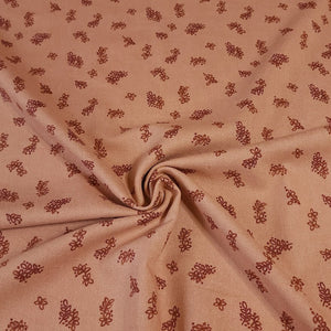 Linen Rayon Blend Fabric, Pretty Dainty Floral on Blue or Dusty Peach. Nice Breathable Fabric. No Stretch Woven, Sold by the 1/2 yard