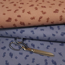 Load image into Gallery viewer, Linen Rayon Blend Fabric, Pretty Dainty Floral on Blue or Dusty Peach. Nice Breathable Fabric. No Stretch Woven, Sold by the 1/2 yard
