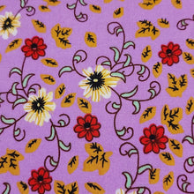 Load image into Gallery viewer, Rayon Challis Fabric, Sweet Summer Purple or Blue Dainty Floral Print. Light and Flowy Fabric. 100% Rayon Woven Fabric. Sold by the 1/2 yard
