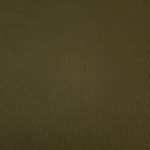 Ribbed Knit Fabric: Army Green Rib Knit Fabric Cotton Blend 4x2 Rib Knit Fabric. Soft and Fun, 4-Way Stretch, Sold by the 1/2 yard