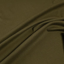 Load image into Gallery viewer, Ribbed Knit Fabric: Army Green Rib Knit Fabric Cotton Blend 4x2 Rib Knit Fabric. Soft and Fun, 4-Way Stretch, Sold by the 1/2 yard
