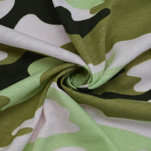 Load image into Gallery viewer, CLEARANCE Camo Green/White/ Very Light Pink. Lightweight Breathable Cotton Fabric. A Light Pink Camoflauge Print. Sold by the 1/2 yard
