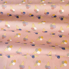 Load image into Gallery viewer, 57&quot; Cotton Poplin Fabric! Dusty Pink and Blue Ice Cream Cones, Cute and Fun Fabric,  57/59 inch wide Quality Fabric. Sold by the 1/2 yard.
