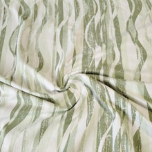 Load image into Gallery viewer, Double Brushed Poly Knit Fabric, Sage and White Waves, Very Pretty and So Soft and Versatile, Sold by the 1/2 yard
