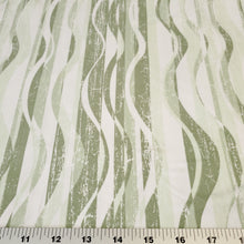 Load image into Gallery viewer, Double Brushed Poly Knit Fabric, Sage and White Waves, Very Pretty and So Soft and Versatile, Sold by the 1/2 yard
