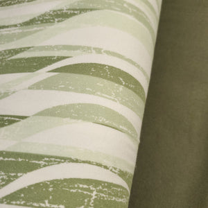 Double Brushed Poly Knit Fabric, Sage and White Waves, Very Pretty and So Soft and Versatile, Sold by the 1/2 yard