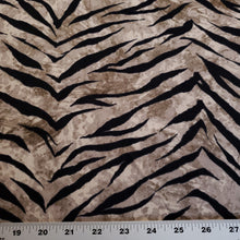 Load image into Gallery viewer, Double Brushed Poly, Black/Beige Zebra Animal Print, DBP Knit Fabric. Very Pretty and So Soft, 4-Way Stretch, Sold by the 1/2 yard
