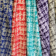 Load image into Gallery viewer, Liverpool Stretch Knit Fabric. Poly Spandex, Red, Blue, Teal, Purple, Gray. Textured, 4-Way Stretch, Nice Quality ,Sold by the 1/2 Yard
