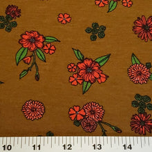 Load image into Gallery viewer, Viscose Spandex Euro Knit Fabric: Pretty Red Pink Floral, Excellent Quality Soft and Silky Fabric, 4-way stretch . Sold by the 1/2 yard.
