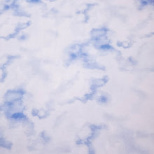 Load image into Gallery viewer, Cotton Spandex Knit by Riley Blake: Denim Blue Tone Tie Dye Print. Fun and Popular Stretch Knit Fabric. 4-way Stretch. Sold by the 1/2 yard.
