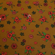 Load image into Gallery viewer, Viscose Spandex Euro Knit Fabric: Pretty Red Pink Floral, Excellent Quality Soft and Silky Fabric, 4-way stretch . Sold by the 1/2 yard.
