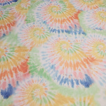 Load image into Gallery viewer, Swimwear Fabric: Nylon Spandex Knit, Fun Boho Rainbow Pastel Tie Dye Print . Nice Quality and Fun Swim Fabric. Sold by the 1/2 yard
