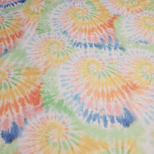 Swimwear Fabric: Nylon Spandex Knit, Fun Boho Rainbow Pastel Tie Dye Print . Nice Quality and Fun Swim Fabric. Sold by the 1/2 yard