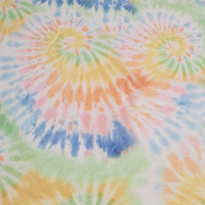 Swimwear Fabric: Nylon Spandex Knit, Fun Boho Rainbow Pastel Tie Dye Print . Nice Quality and Fun Swim Fabric. Sold by the 1/2 yard