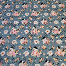 Load image into Gallery viewer, Cotton Spandex Euro Knit Fabric: Cute Bird and Pretty Pink Floral Print, Excellent Quality Soft Fabric, 4-way stretch .Sold by the 1/2 yard.
