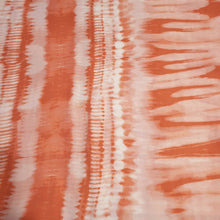 Load image into Gallery viewer, Rayon Challis Fabric Coral Orange and Ivory Boho Tie Dye Lightweight Rayon Flowy and Fun Woven Rayon Challis Fabric, Sold by the 1/2 yard
