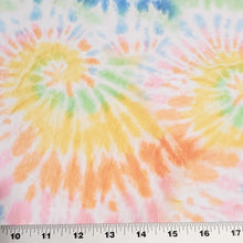 Load image into Gallery viewer, Swimwear Fabric: Nylon Spandex Knit, Fun Boho Rainbow Pastel Tie Dye Print . Nice Quality and Fun Swim Fabric. Sold by the 1/2 yard
